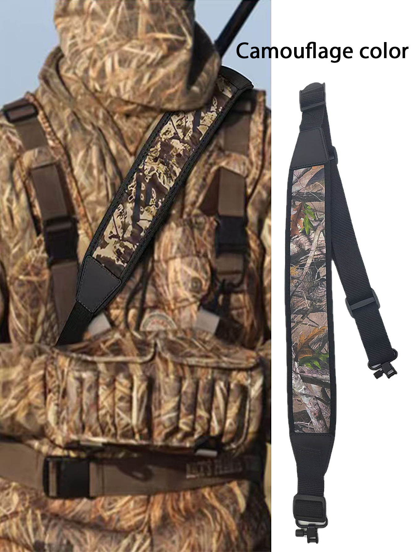 Hunting Outdoors - สายสะพายไหล่สำหรับล่าสัตว์ สายสะพายอเนกประสงค์สำหรับกิจกรรมกลางแจ้ง สายสะพายไหล่แบบยุทธวิธี อุปกรณ์เสริมสำหรับการล่าสัตว์ สายสะพายไหล่แบบสองจุด