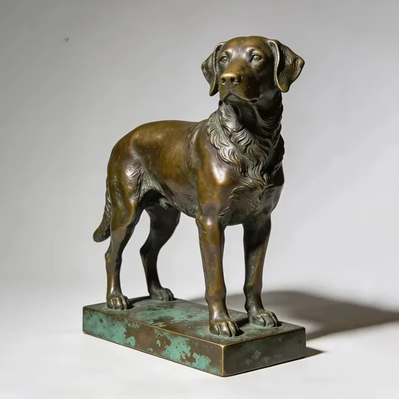 Outdoor Hunting Dog Statue - รูปปั้นสุนัขล่าสัตว์กลางแจ้งทำจากทองสัมฤทธิ์ ขนาดเท่าตัวจริง สำหรับตกแต่งสวนสาธารณะและภูมิทัศน์