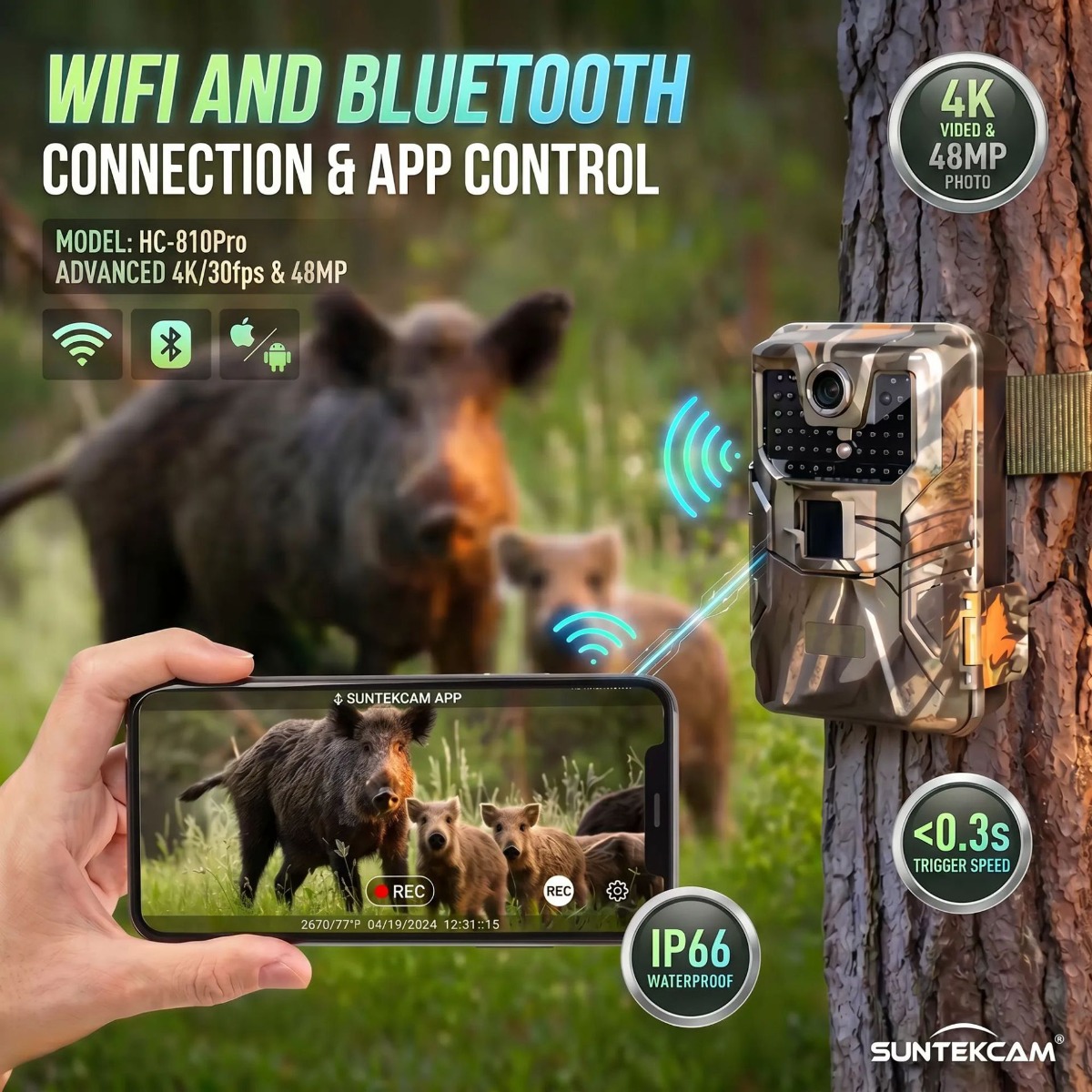 กล้องล่าสัตว์กลางแจ้ง 4K พร้อม - Outdoor Hunting Camera Wifi บทวิจารณ์และราคา